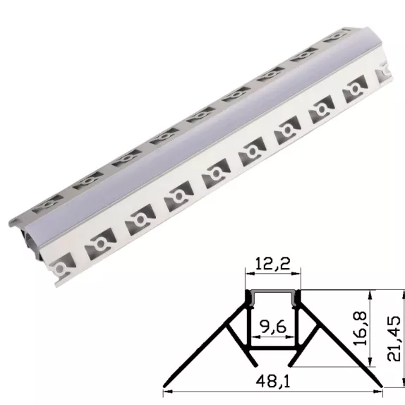 Profil Din Aluminiu Pentru Rigips 1m Incastrat